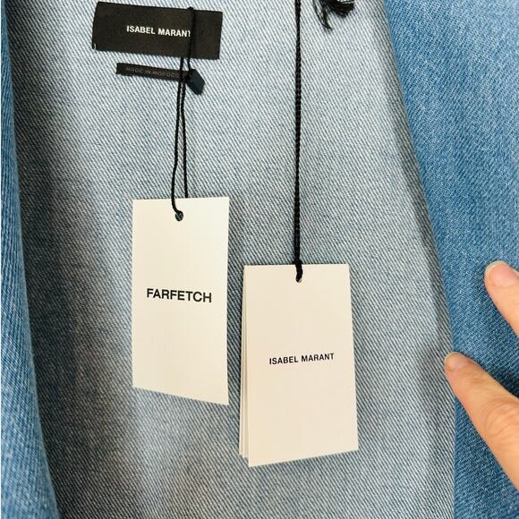 NWT Isabel Marant Medium Wash Pauline Snap Front Denim Jean Jacket 40 / L - Picture 12 of 15